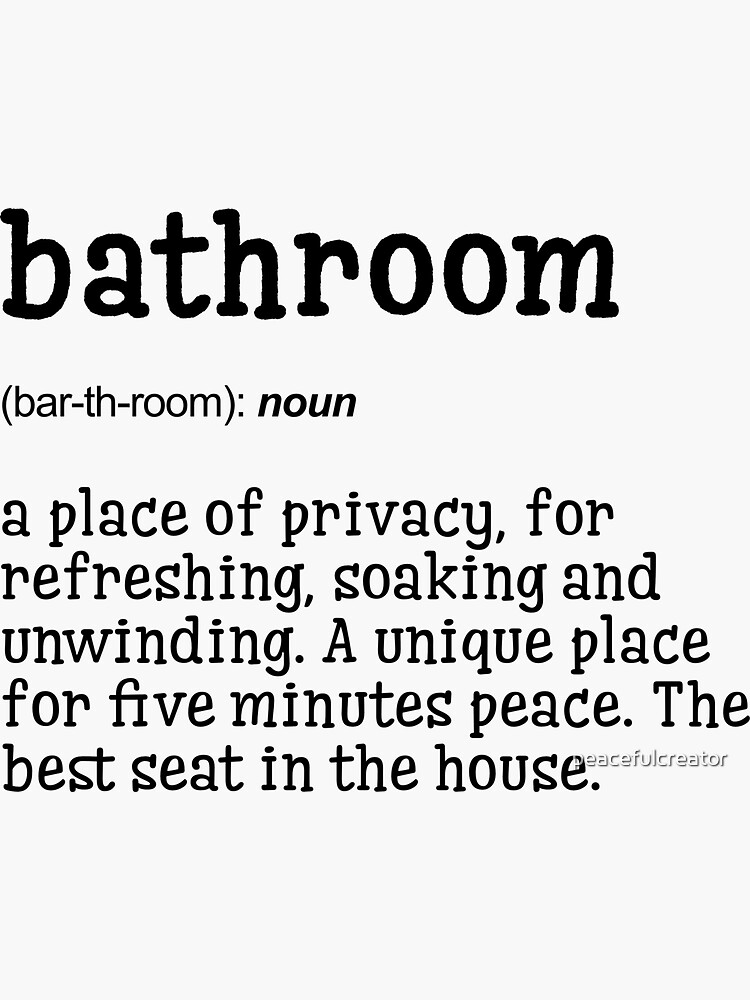 "Funny Bathroom Wall Art Bathroom | Definition Print | Bathroom Print ...