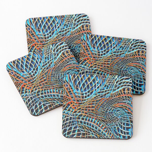Item preview, Nepefagid Utelege - Abstract psychedelic blue and orange painting designed and sold by thecocotouchart.
