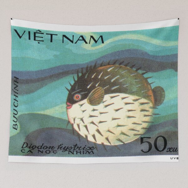 Item preview, 1984 Vietnam Spotted Porcupinefish Postage Stamp designed and sold by retrographics.