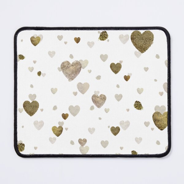 Item preview, Gold heart stroke pattern white background designed and sold by Yana Mustafina | Boho Soulful Designs.