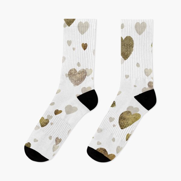 Item preview, Gold heart stroke pattern white background designed and sold by Yana Mustafina | Boho Soulful Designs.