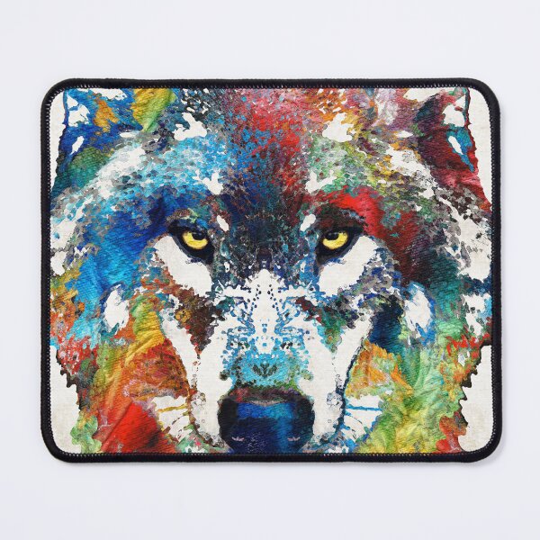 Item preview, Colorful Wolf Artwork Art By Sharon Cummings designed and sold by Sharon Cummings Art.