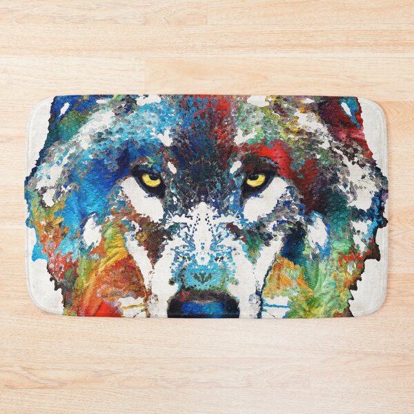 Item preview, Colorful Wolf Artwork Art By Sharon Cummings designed and sold by Sharon Cummings Art.