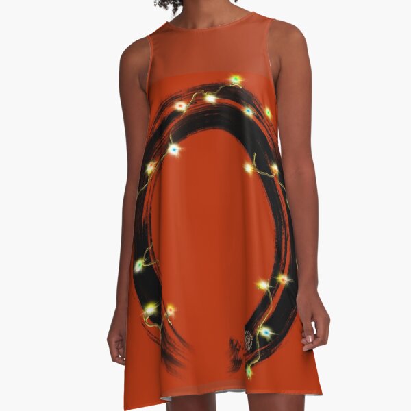 Holiday Ensō with Lights A-Line Dress