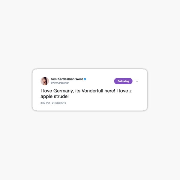 Kim K loves z strudel Sticker