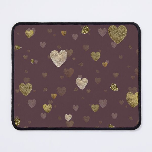 Item preview, Gold heart stroke pattern dusty burgund background designed and sold by Yana Mustafina | Boho Soulful Designs.