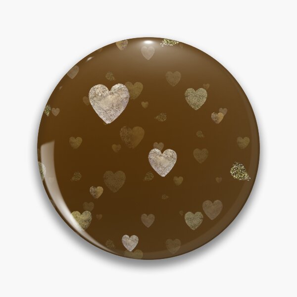 Item preview, Gold heart stroke pattern brown background designed and sold by Yana Mustafina | Boho Soulful Designs.