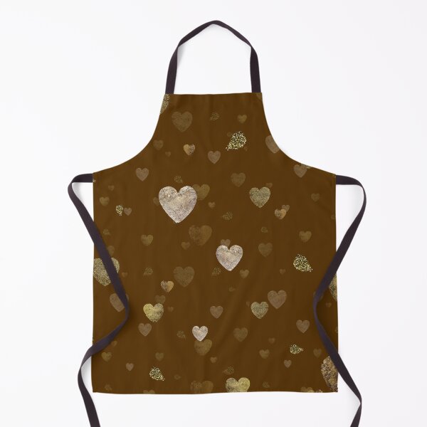 Item preview, Gold heart stroke pattern brown background designed and sold by Yana Mustafina | Boho Soulful Designs.