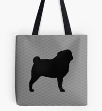 Pug Silhouette(s) Tote Bag