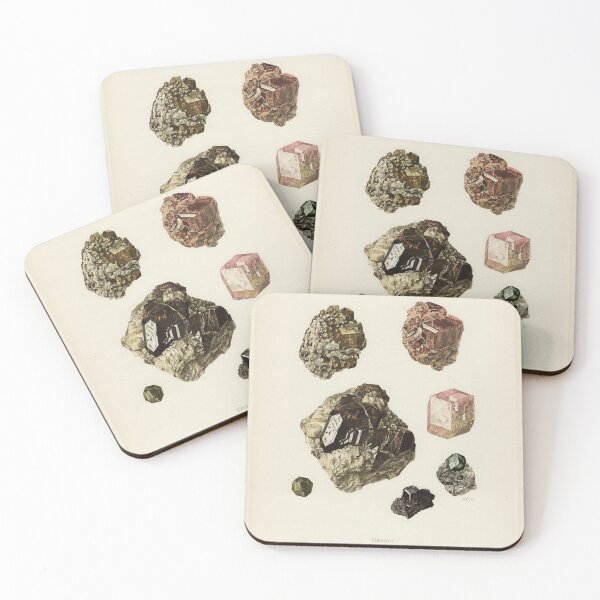 Item preview, Garnet Crystals Lithograph Illustration designed and sold by LunaMothMineral.