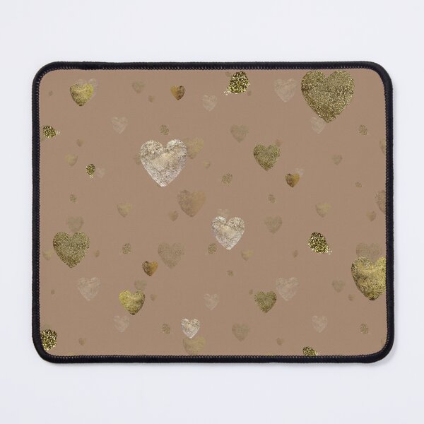 Item preview, Gold heart stroke pattern beige background designed and sold by Yana Mustafina | Boho Soulful Designs.
