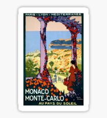 Weinlese-Monaco Monte Carlo Vintages Plakat Sticker