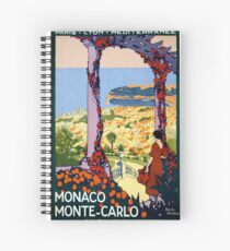 Vintage Monaco Monte Carlo Vintage Poster Spiral Notebook