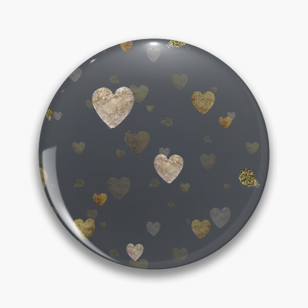 Artikelvorschau, Gold heart stroke pattern grey background entworfen und verkauft von Yana Mustafina | Boho Soulful Designs.