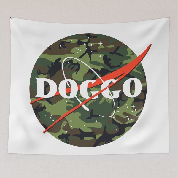Item preview, Doggo, Nasa Inspired logo, quality logo Camo Color, Guaranteed best gift for all dog lovers designed and sold by Galactic Fur Baby Federation.