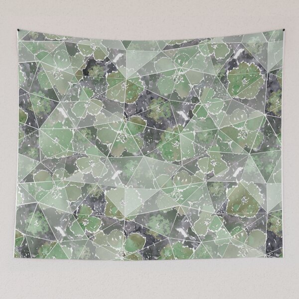 Item preview, Grey, green, white floral abstract pattern. designed and sold by marinaklykva.