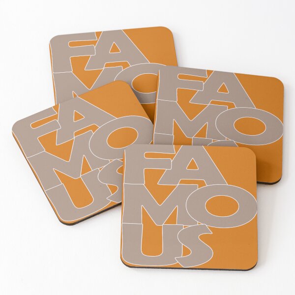 Item preview, Famous na cor bege bordas cinzas, formas arredondadas designed and sold by GirlaineSQ.