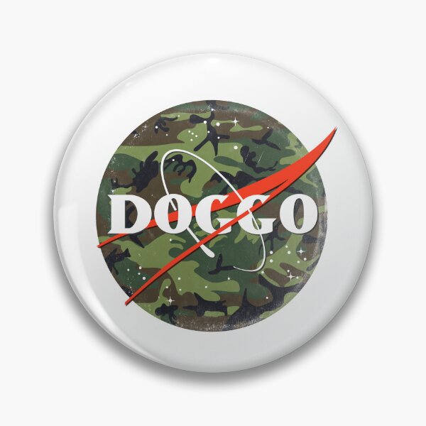 Item preview, Doggo, Nasa logo, Quality Logo, Camo Color with Rugged Grunge Texture, Guaranteed best gift for all dog lovers designed and sold by Galactic Fur Baby Federation.