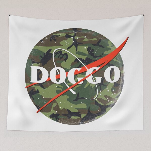 Item preview, Doggo, Nasa logo, Quality Logo, Camo Color with Rugged Grunge Texture, Guaranteed best gift for all dog lovers designed and sold by Galactic Fur Baby Federation.