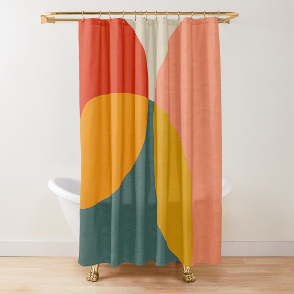 Bauhaus geometric colorful 4 Shower Curtain