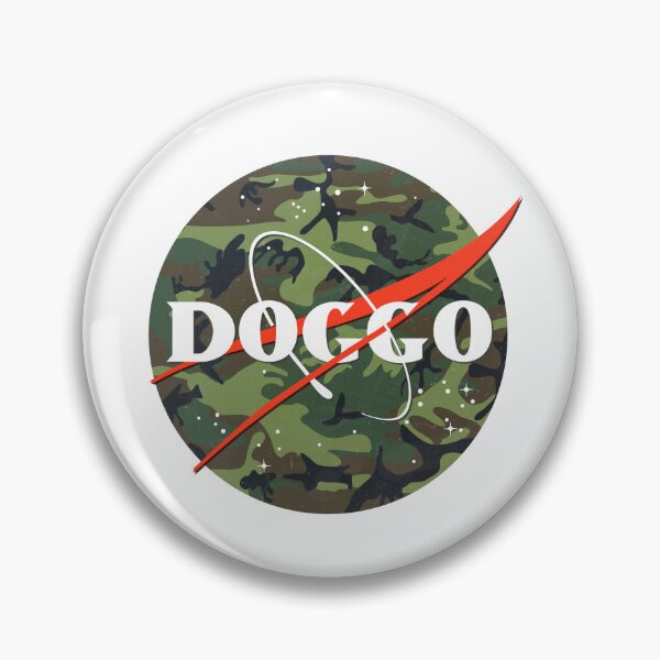 Item preview, Doggo, Nasa Inspired logo, Quality logo, Camo Color with Grunge Texture, Guaranteed best gift for all dog lovers designed and sold by Galactic Fur Baby Federation.