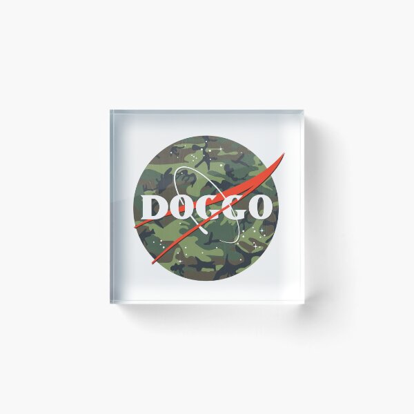 Item preview, Doggo, Nasa logo, Quality Logo Camo Color with Faded Grunge Texture, Guaranteed best gift for all dog lovers designed and sold by Galactic Fur Baby Federation.