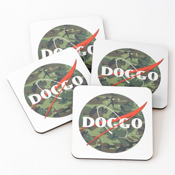 Item preview, Doggo, Nasa logo, Quality Logo Camo Color with Faded Grunge Texture, Guaranteed best gift for all dog lovers designed and sold by Galactic Fur Baby Federation.
