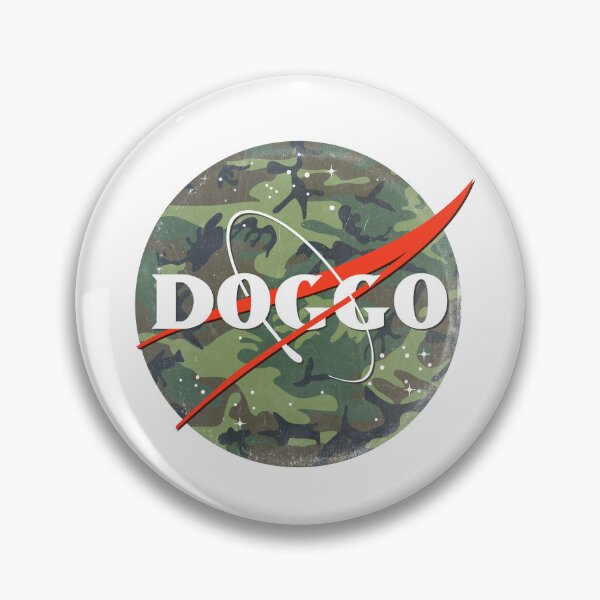 Item preview, Doggo, Nasa logo, Quality Logo, Camo Color with Extreme Faded Grunge Texture, Guaranteed best gift for all dog lovers designed and sold by Galactic Fur Baby Federation.