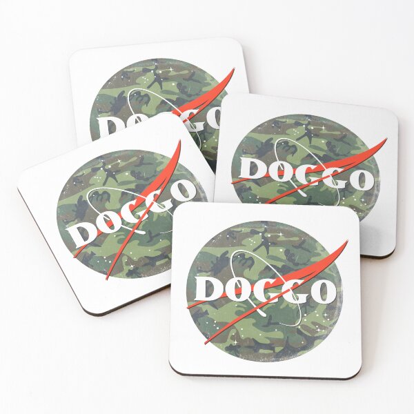 Item preview, Doggo, Nasa logo, Quality Logo, Camo Color with Extreme Faded Grunge Texture, Guaranteed best gift for all dog lovers designed and sold by Galactic Fur Baby Federation.