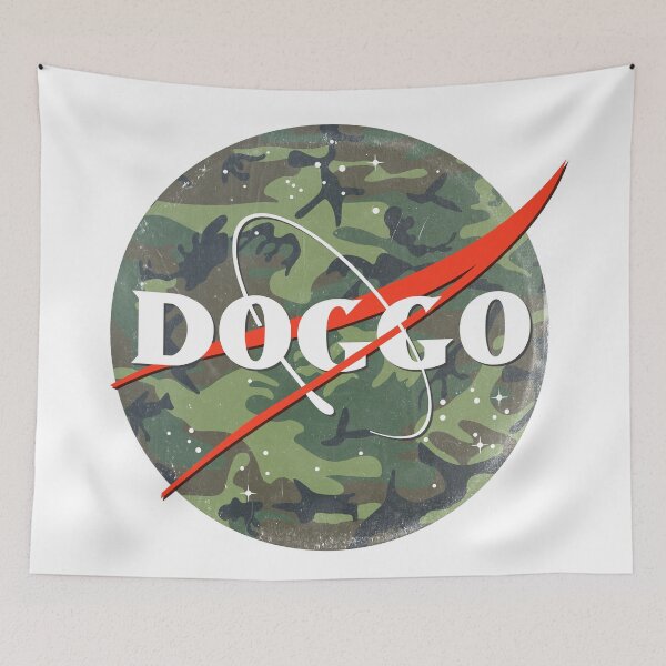 Item preview, Doggo, Nasa logo, Quality Logo, Camo Color with Extreme Faded Grunge Texture, Guaranteed best gift for all dog lovers designed and sold by Galactic Fur Baby Federation.