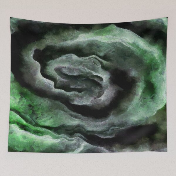 Item preview, Tumultuous Tempest Grey And Green Abstract Art designed and sold by taiche.