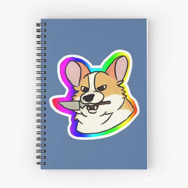 Item preview, Rainbow Corgi with a knife in its mouth designed and sold by JandyDesign.
