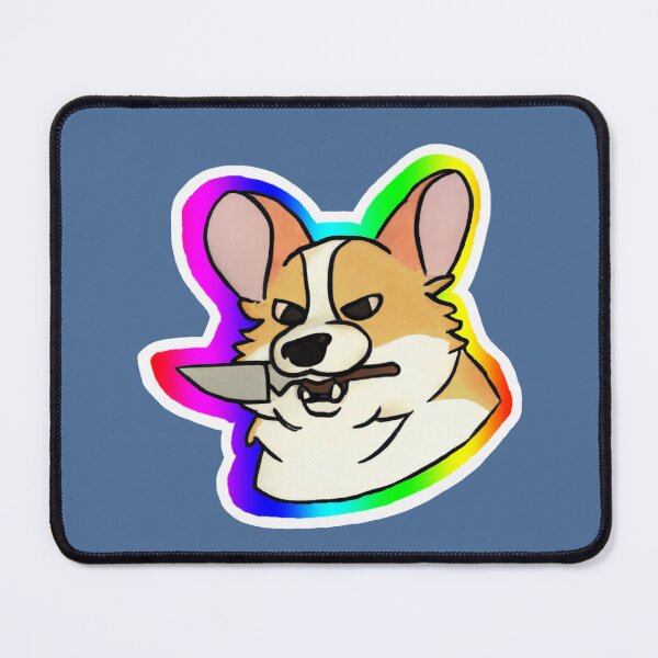 Item preview, Rainbow Corgi with a knife in its mouth designed and sold by JandyDesign.
