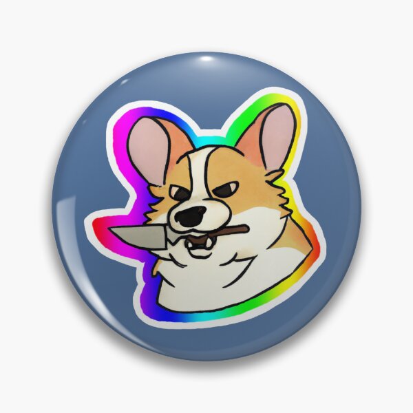 Item preview, Rainbow Corgi with a knife in its mouth designed and sold by JandyDesign.