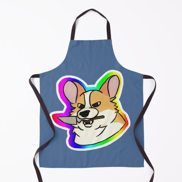 Item preview, Rainbow Corgi with a knife in its mouth designed and sold by JandyDesign.