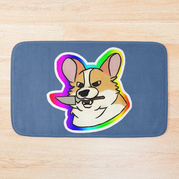 Item preview, Rainbow Corgi with a knife in its mouth designed and sold by JandyDesign.