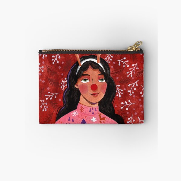 Item preview, Festive holiday reindeer woman portrait designed and sold by Caroline Bonne Müller.