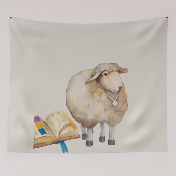 Item preview, Funny cute sheep nursery art, watercolor animal painting, funny sheep animal, nursery animal, sheep art designed and sold by Artsareus.