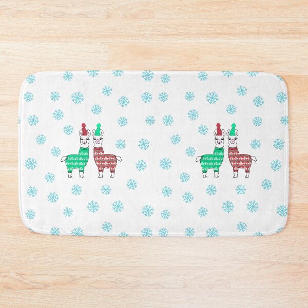 Item preview, Llamas in Christmas jumpers on white designed and sold by QuirkyCraftz.