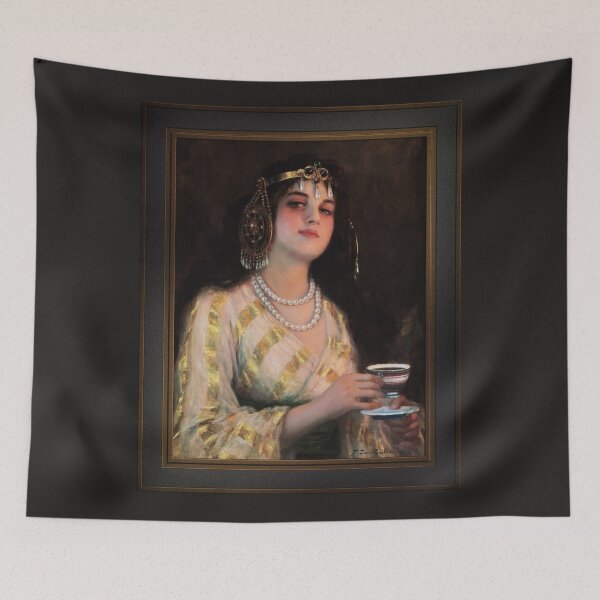 Item preview, Oriental Portrait of Woman by Francisco Sans Castaño Remastered Xzendor7 Classical Art Old Masters Reproductions designed and sold by Xzendor7 Digital Art Creations.