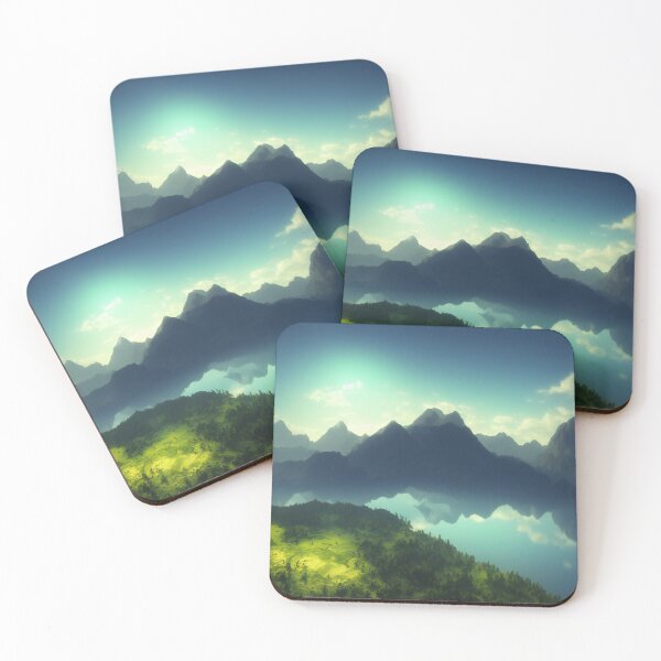 Item preview, Beautiful nature with trees, mountains and lake designed and sold by LiveDesigner.