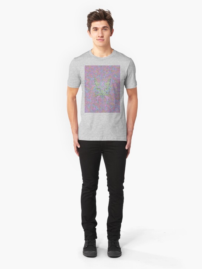 Alternate view of Abstract Cat Slim Fit T-Shirt