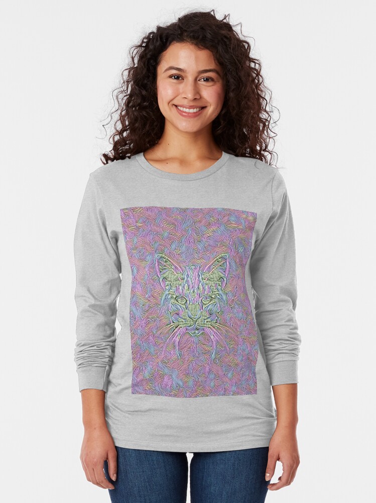 Alternate view of Abstract Cat Long Sleeve T-Shirt