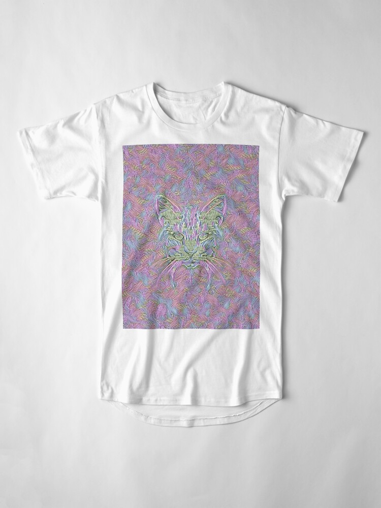 Alternate view of Abstract Cat Long T-Shirt
