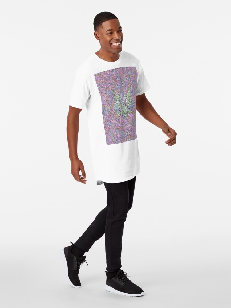 Alternate view of Abstract Cat Long T-Shirt
