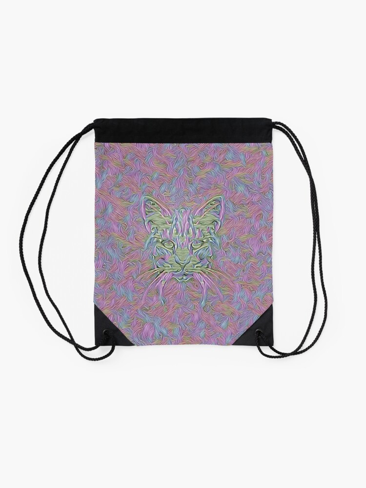 Alternate view of Abstract Cat Drawstring Bag