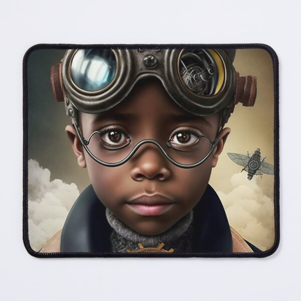 Item preview, Steampunk futurist Afrofuturist young black child  designed and sold by Blaché Designs.