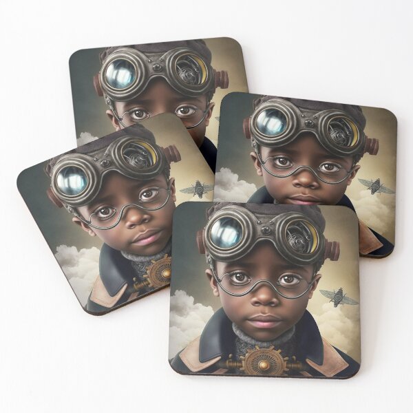 Item preview, Steampunk futurist Afrofuturist young black child  designed and sold by Blaché Designs.