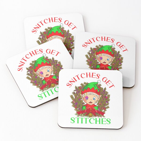 Item preview, Snitches Get Stiches Funny Elf  designed and sold by The Jackalope.