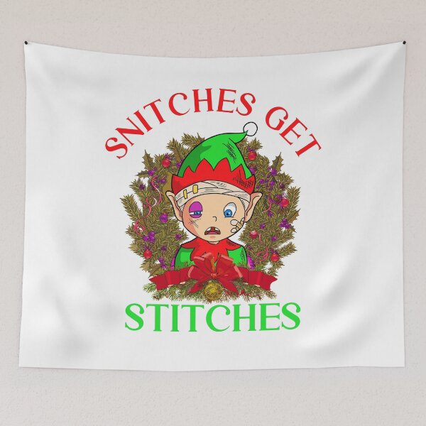 Item preview, Snitches Get Stiches Funny Elf  designed and sold by The Jackalope.